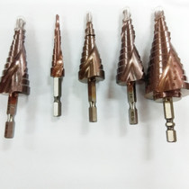 M35 cobalt-containing stepped drill pagoda drill hexagonal shank spiral groove 3-12 4-22 6-24 4-26 3-14mm