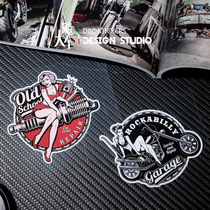Harley Vintage Female Knight Bobber style Motorcycle Stickers Waterproof Reflective decal personality car stickers 20