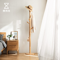 Lazy corner solid wood coat rack bedroom simple household drying rack floor multi-function hat storage hanger