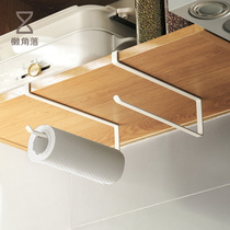 Lazy corner kitchen towel rack cabinet roll paper holder cling film rag Japanese storage rack 67608