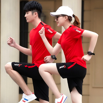 Men Sports Suit Summer Fitness Running Short Sleeve Casual Morning Running Suit Women 2022 New Fashion Lovers