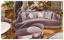 European-style leisure sofa European-style Neoclassical silver foil furniture European-style post-modern light luxury mix and match three-person sofa