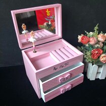 Princess wooden jewelry box childrens dressing box baby storage box Music Box little girl beautiful birthday gift