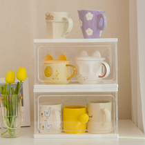 Mug rack dust-proof creative glass tea cup rack household transparent tea cabinet desktop Nordic storage box
