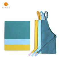 Mengsheng Education Montesse teaching aids Daily life children waterproof apron silicone work pad Morandi color