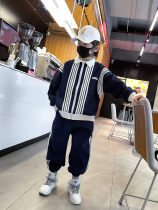 Boys spring clothing suit 2022 new homemade children Han version blouses baby long pants CUHK child sports two sets