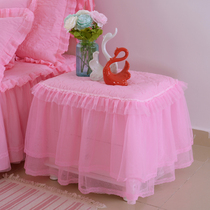 Lace bedside table cover dust cover bedroom Princess wind cotton cover cloth towel European style table fabric (can be customized)