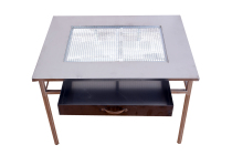 Rectangular self-service outdoor folding charcoal with smoke Stainless steel grill table oven Night market business use