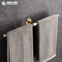 Langpai brass acrylic toilet towel rack bar bathroom rack toilet single pole storage non-perforated 50cm
