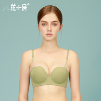 Flower room underwear women small breasts gather sexy seamless French girl without steel ring bra set thin summer 262
