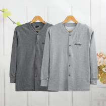 Middle aged autumn clothes mens cardiovert cardioverts for a single layer of underwear plus fattening up pure cotton wool satin base underwear big code to open up