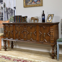 American country solid wood sideboard living room entrance cabinet partition cabinet sofa side cabinet furniture locker retro