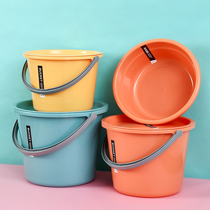 Household plastic bucket bucket set Large capacity thickened round bucket bucket Student dormitory laundry bucket with lid bucket
