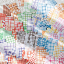 Basic plaid plaid and paper hand account sticker A decorative small pattern ins wind hand account material sticker set