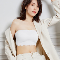 Japanese underwear womens strapless gathered non-slip bandeau type anti-light summer without steel rim wrapped chest invisible bra cover