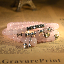 Natural chalcedony 925 Thai silver gourd multi-layer crystal bracelet women fashion original design first jewelry gift