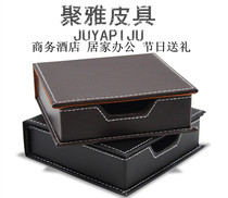High-grade business leather sticky note box holder fashion note box note holder creative office small card box