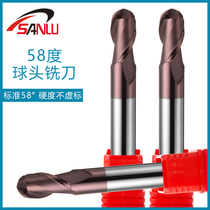 Taiwan SANLU 58 degree tungsten steel ball end milling cutter cnc CNC milling cutter hard alloy lengthened coated ball cutter