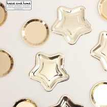 Disposable paper plate tableware ins star plate cake dessert paper plate picnic spring outing party photo props dinner plate