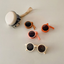 ins candy color children Foldable sunglasses male and female baby concave styled out for summer sunscreen sunscreen sunscreen