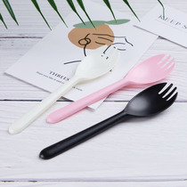 Plastic disposable spoon fork fork spoon Fruit fishing cake fork Independent packaging dessert spoon spoon takeaway tableware