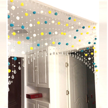  Nordic crystal bead curtain Guest restaurant partition home entrance aisle door curtain white girl decoration net red curtain free punching