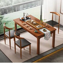 Tea Seat Table And Chairs Suit Balcony Combined Tea Tea Tea Tea Set New Chinese Solid Wood Leg Tea Table Home Small Tea Table