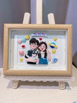 (Big Deer hand) Soft Pottery Photo Frame Double 12th delivery