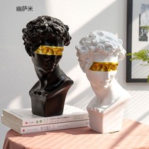 ins Wind David plaster sculpture creative ornaments porch living room wine cabinet home decorations office desktop furnishings