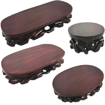 Solid wood engraving chishstone pendulum piece round base can dig groove Buddha text to play flower bonsai teapot incense stove wood bay