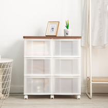 Alice simple storage cabinet Double row drawer storage cabinet Plastic multi-function pulley bedroom chest of drawers