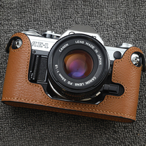 (Funper) Canon AE-1 AE-1P A- 1 EF camera leather case real cowskin bag base accessories film