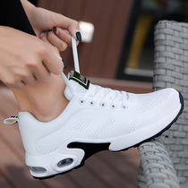 White Square Dance Shoes Womens Breathable Flying Net Ghost Step Dance Shoes Soft-soled dance shoes Fashion fitness sneakers