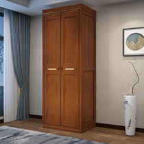 Solid wood wardrobe storage Chinese storage cabinet 1 2 meters modern simple 2 3 door small apartment home door wardrobe