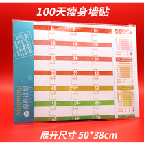 Weight loss schedule self-discipline table 100 days schedule plan punch card record Wall stickers Wall fitness slimming weight