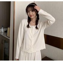 New pajamas womens suit spring autumn and winter College Korean ins loose sweet lace home clothes can be worn outside (8