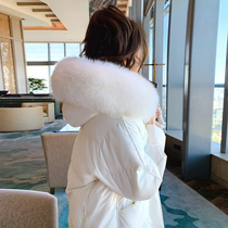 Big fur collar down jacket womens long 2021 Winter new Korean White Goose Down design sense niche thick coat