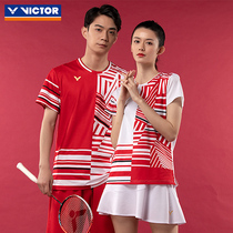 VICTOR Victor Victor new hot-selling Danish team badminton suit T-shirt suit for men and women quick-drying 10002