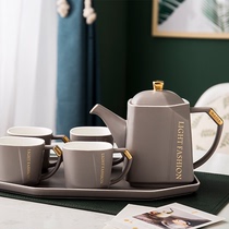 Graffiti porcelain art Nordic light luxury water set ceramic tea set water Cup home living room cold kettle with tray