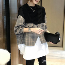 Pregnant women autumn and winter clothing set out fashion spring and autumn shirt large size Net red sports long pants two-piece set