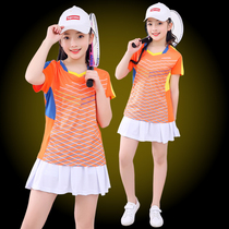 Badminton suit suit for primary school students summer short-sleeved competition sports quick-drying air-permeable group custom table tennis clothes for children