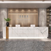 Company cashier New Chinese style front desk Reception desk Imitation marble bar Simple hotel lobby paint counter