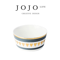 JOJO Gilding gilt tableware set European color glaze hard fine porcelain modern household minimalist dishes