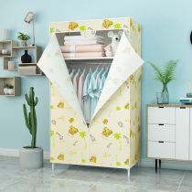 With zipper bedroom student fabric rental storage cabinet full steel frame cloth cabinet wardrobe simple cloth wardrobe cloth