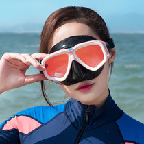 TOPIS diving mirror female large view mirror myopia anti-fog surface cover snorkeling equipped adult goggle transparent