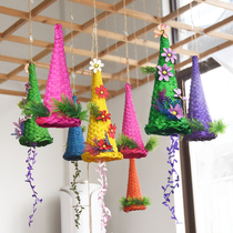 Corridor decoration Kindergarten Huanchuang classroom Air charm Hanging handmade wind chimes diy material package Sen Department of creativity