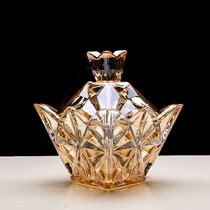 European style creative crystal glass candy jar snack storage jar candy box sugar jar dried fruit jar home accessories ornaments
