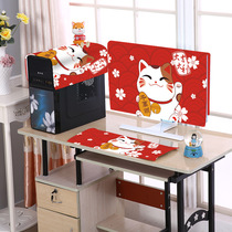 Desktop computer dust cover cooling cartoon three-piece suit Simple fabric display cover cloth All-in-one machine dust cover