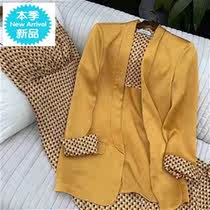 Large size womens 200kg fat sister Autumn suit female temperament small suit outer S set suspenders dress two