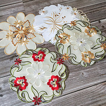 Round coaster Fabric embroidery plate mat Table anti-hot non-slip mat Tea mat Table lamp mat Simple modern decorative mat